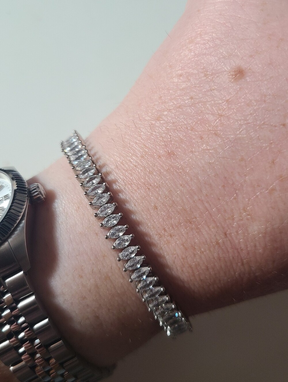 Sahira Maisley Crystal Marquise Tennis Bracelet